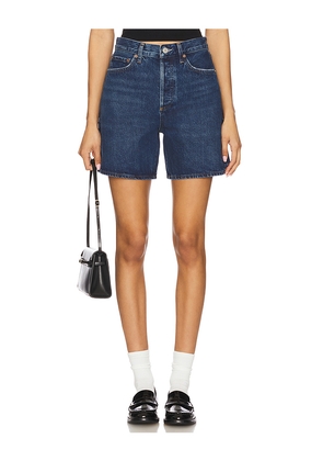 AGOLDE Dame High Rise Baggy Short in Blue. Size 30. Also in 31, 32, 33, 34.