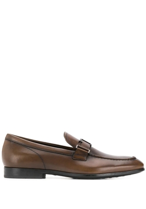 Tod's T logo leather loafers - Brown