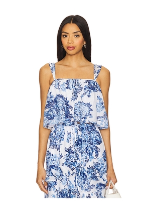 Cinq a Sept Costal Bouquet Kandra Top in Blue. Size L. Also in M, S, XS.