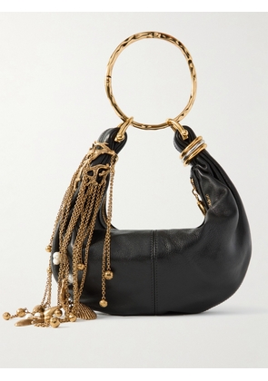 Chloé - Bracelet Embellished Textured-leather Tote - Black - One size
