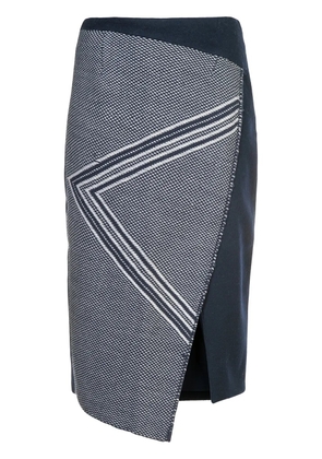 VOZ asymmetric pattern skirt - Blue