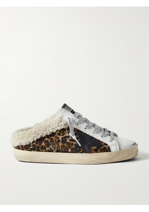 Golden Goose - Superstar Sabot Shearling-lined Distressed Leopard-print Calf Hair And Leather Slip-on Sneakers - Animal print - IT35,IT36,IT37,IT38,IT39,IT40,IT41,IT42