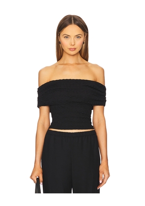 ASTR the Label Off Shoulder Textured Knit Top in Black. Size L. Also in M, S.