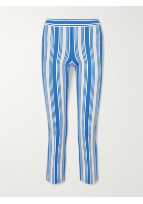 HIGH SPORT - Louis Cropped Striped Cotton-blend Straight-leg Pants - Blue - xx small,x small,small,medium,large,x large