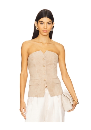 CAMI NYC Zamora Suede Corset in Neutral. Size 0. Also in 2, 8.