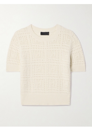 Nili Lotan - Elysia Pointelle-knit Cashmere Sweater - Ivory - x small,small,medium,large,x large