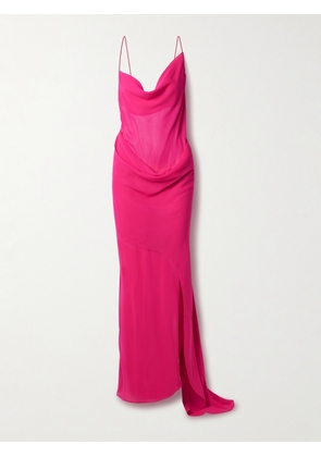 Christopher Esber - Draped Silk-georgette Gown - Pink - UK 6,UK 8,UK 10,UK 12,UK 14