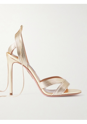Aquazzura - Ari 105 Metallic Leather Sandals - Gold - IT34,IT35,IT35.5,IT36,IT36.5,IT37,IT37.5,IT38,IT38.5,IT39,IT39.5,IT40,IT40.5,IT41,IT41.5,IT42