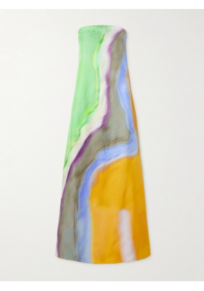 Christopher Esber - Aura Strapless Printed Silk-twill Maxi Dress - Orange - UK 6,UK 8,UK 10,UK 12,UK 14