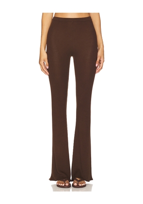 EAVES Bailee Rib Pant in Chocolate. Size L. Also in M, XL, XS.