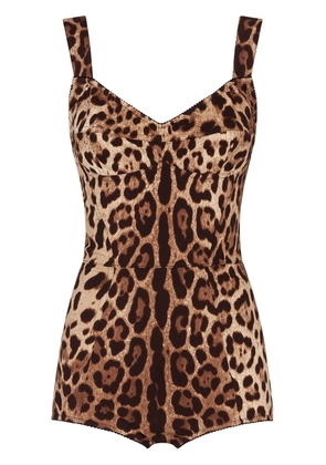 Dolce & Gabbana leopard-print bustier bodysuit - Brown