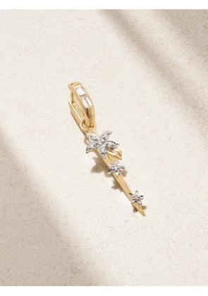 FoundRae - Blossoms Resilience 18-karat Yellow And White Gold Diamond Single Hoop Earring - One size