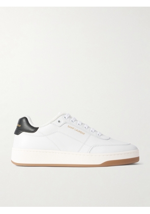 SAINT LAURENT - Sl/61 Logo-print Leather Sneakers - White - EU 35,EU 35.5,EU 36,EU 36.5,EU 37,EU 37.5,EU 38,EU 38.5,EU 39,EU 40,EU 41
