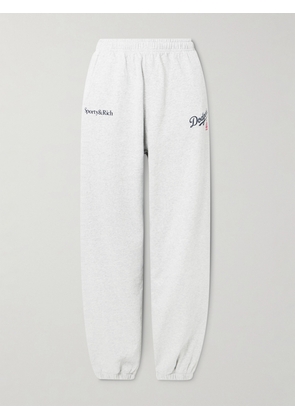 Sporty & Rich - + La Dodgers Printed Cotton-jersey Sweatpants - Gray - x small,small,medium,large,x large
