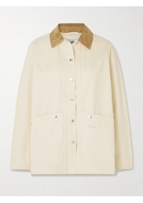 Barbour - Sonnie Corduroy-trimmed Cotton-canvas Jacket - Cream - UK 8,UK 10,UK 12,UK 14,UK 16,UK 18
