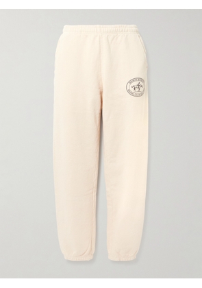 Sporty & Rich - Riding Club Printed Cotton-jersey Tapered Sweatpants - Cream - x small,small,medium,large,x large