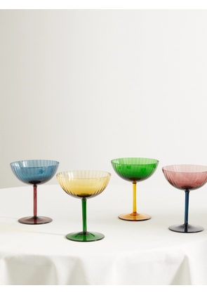 La DoubleJ - Rainbow Set Of Four Murano Glass Champagne Coupes - Blue - One size