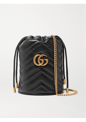 Gucci - Gg Marmont Mini Quilted Leather Bucket Bag - Black - One size