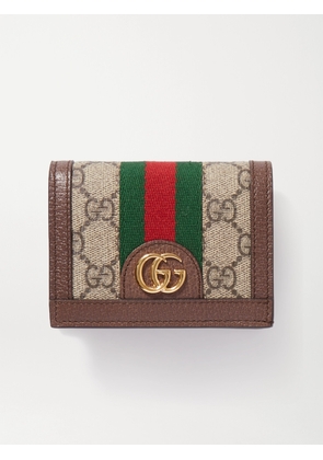 Gucci - Ophidia Textured Leather-trimmed Printed Coated-canvas Wallet - Neutrals - One size