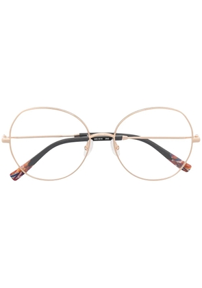 MISSONI EYEWEAR oversized round frame glasses - Gold