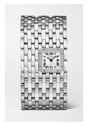 Cartier - Panthère De Cartier Manchette 22mm Rhodium-finish 18-karat White Gold And Diamond Watch - Silver - One size