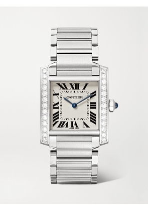 Cartier - Tank Française 25.05mm Medium Stainless Steel And Diamond Watch - Silver - One size