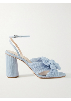 Loeffler Randall - Camellia Bow-embellished Plissé-organza Sandals - Blue - US5,US5.5,US6,US6.5,US7,US7.5,US8,US8.5,US9,US9.5,US10,US10.5,US11,US11.5,US12