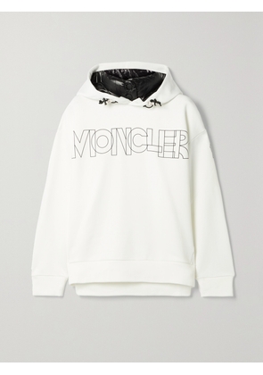 Moncler Grenoble - Shell-trimmed Printed Jersey Hoodie - Ivory - x small,small,medium,large,x large