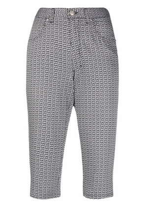 Versace Pre-Owned 1990s Greca print cropped trousers - Black