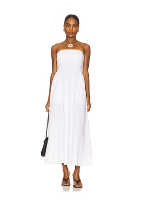 Enza Costa Cotton Resort Strapless Dress in White. Size L. Also in M, XS.