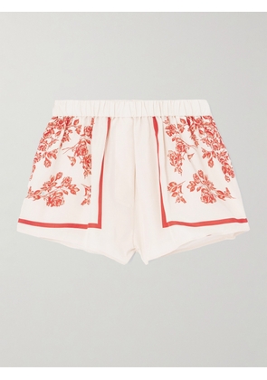 Magda Butrym - Floral-print Silk And Cotton-blend Voile Shorts - Neutrals - FR 32,FR 34,FR 36,FR 38,FR 40,FR 42