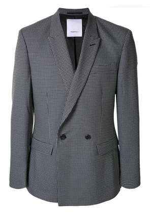 Ports V pied-de-poule double-breasted blazer - Grey