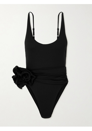 Magda Butrym - Appliquéd Ruched Swimsuit - Black - FR 32,FR 34,FR 36,FR 38,FR 40,FR 42