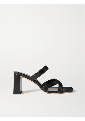 BY FAR - Lenny Crinkled Glossed-leather Mules - Black - IT35,IT36,IT37,IT38,IT39,IT40,IT41