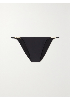 Stella McCartney - + Net Sustain Embellished Stretch-econyl Bikini Briefs - Black - x small,small,medium,large