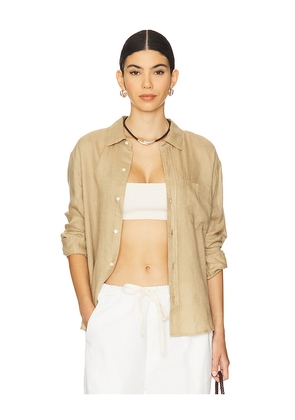 Citizens of Humanity Kayla Shrunken Shirt in Tan. Size L. Also in XL.