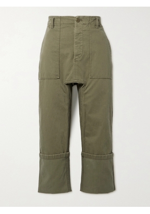 R13 - Utility Cropped Cotton Pants - Green - 24,25,26,27,28,29,30,31