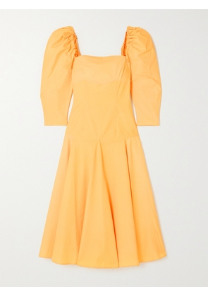 REJINA PYO - + Net Sustain Celeste Organic Cotton-poplin Midi Dress - Yellow - UK 6,UK 8,UK 10,UK 12,UK 14