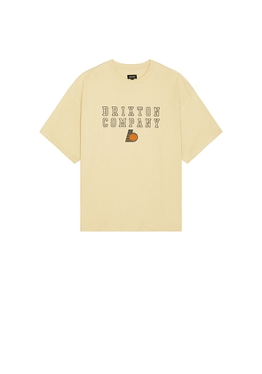 Brixton Worldwide Heavy Weight Relaxed Tee in Cream. Size L. Also in S, M.