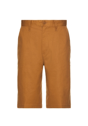 Brixton Choice Chino Baggy Short in Brown. Size 30. Also in 32, 33, 34.