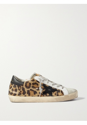 Golden Goose - Superstar Distressed Leopard-print Calf Hair, Leather And Suede Sneakers - Animal print - IT35,IT36,IT37,IT38,IT39,IT40,IT41,IT42