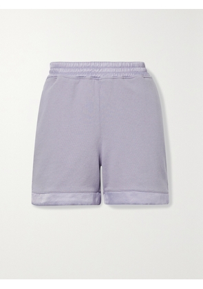 RTA - Edgar Satin-trimmed Cotton-jersey Shorts - Purple - xx small,x small,small,medium,large