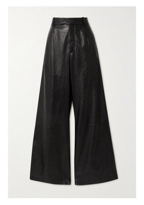 AMIRI - Pleated Leather Wide-leg Pants - Black - IT36,IT38,IT40,IT42,IT44,IT46