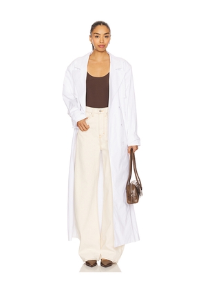 AFRM The Soft Trench Coat in White. Size L. Also in M, S, XS, XXL.