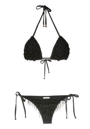 Amir Slama beaded embroidery bikini set - Black