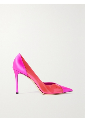 Jimmy Choo - Cass 95 Satin And Pvc Pumps - Pink - IT34,IT34.5,IT35,IT35.5,IT36,IT36.5,IT37,IT37.5,IT38,IT38.5,IT39,IT39.5,IT40,IT40.5,IT41,IT42