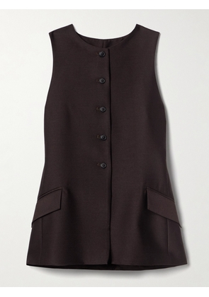 KALLMEYER - Ira Wool And Silk-blend Twill Vest - Brown - x small,small,medium,large