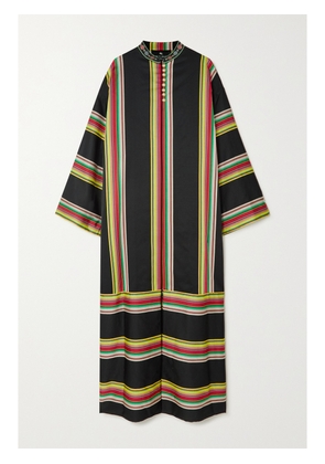 Etro - Embroidered Striped Grosgrain Coat - Black - IT38,IT40,IT42,IT44,IT46,IT48