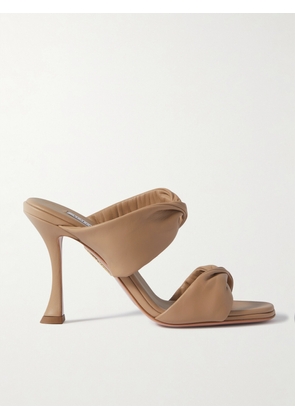 Aquazzura - Twist 95 Leather Mules - Neutrals - IT35,IT36,IT36.5,IT37,IT37.5,IT38,IT38.5,IT39,IT39.5,IT40,IT40.5,IT41,IT41.5,IT42