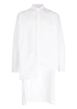 Yohji Yamamoto asymmetric long-sleeve shirt - White